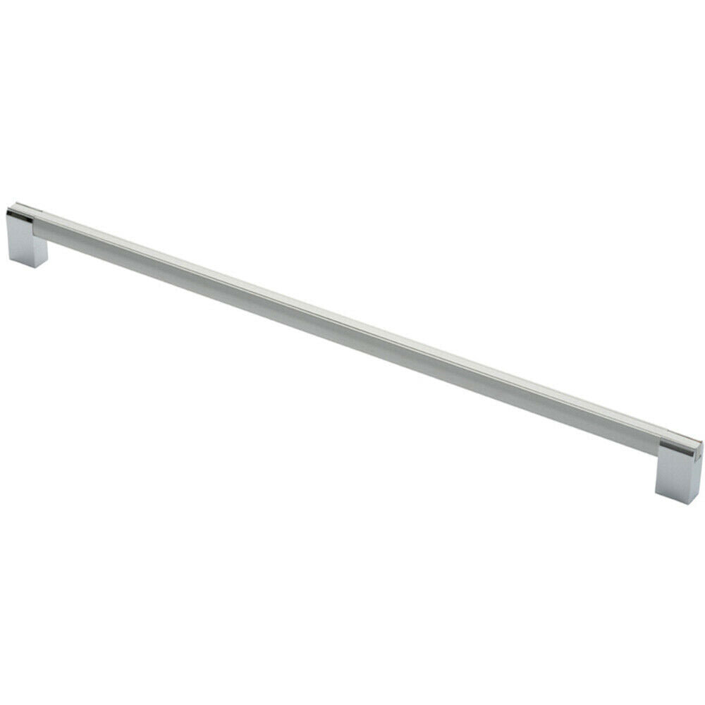 Multi Section Straight Pull Handle 448mm Centres Satin Nickel Polished Chrome